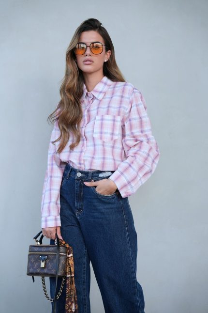 חולצה מכופתרת משבצות SHI